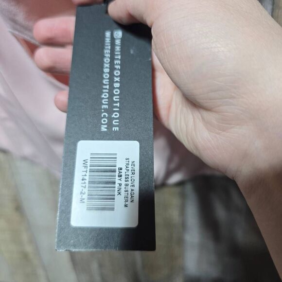 White Fox Never Love Again Strapless Bustier Baby Pink NWT - Picture 5 of 7